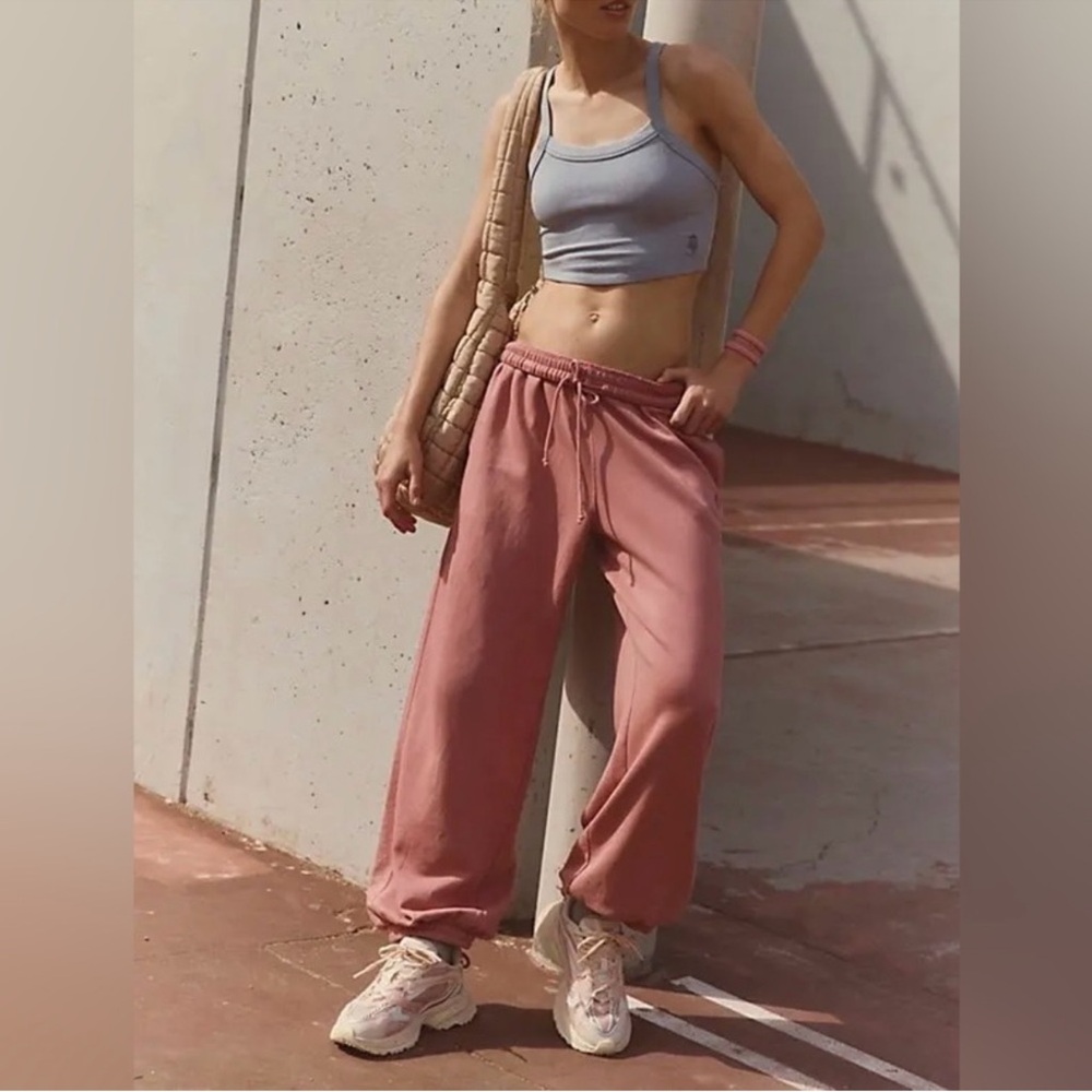 NWOT Free People Movement FP Movement All Star Solid Pants Medium Pink - Picture 2 of 9